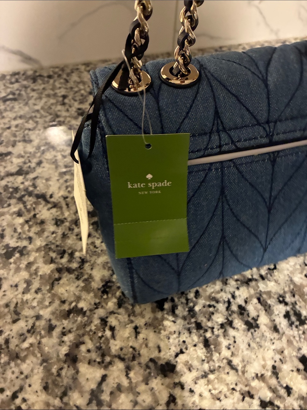 Brand new kate spade Quilted Denim-Style Blue Crossbody Bag - Picture 2 of 4